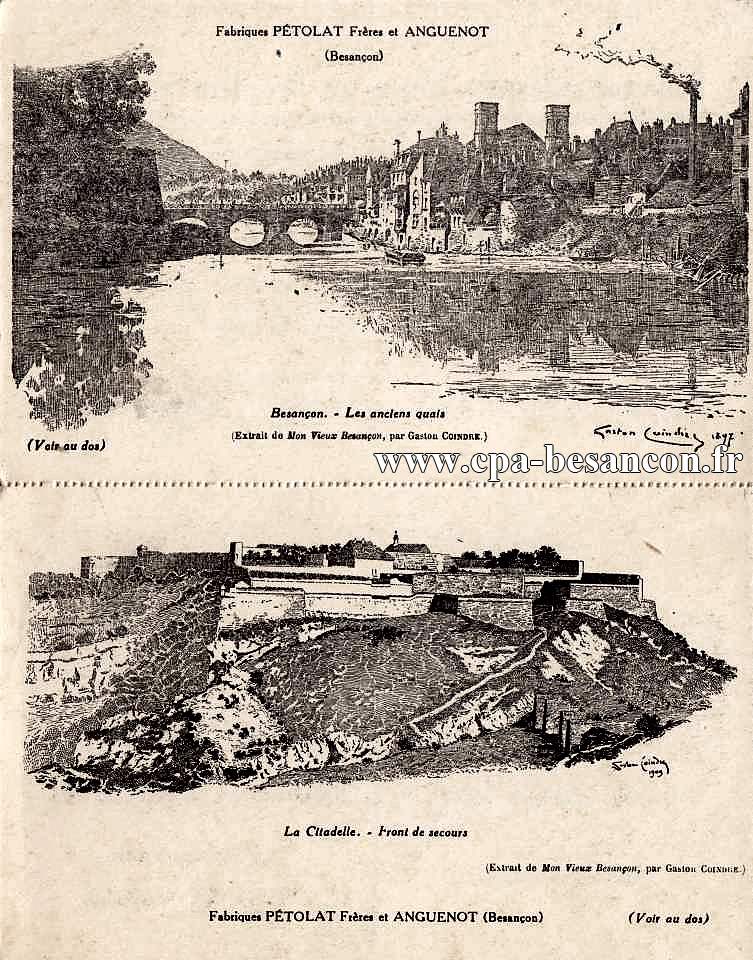 LE VIEUX BESANÇON - Les Quais en 1897 - La Citadelle. - Front de secours